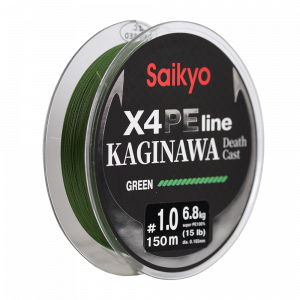 Шнур Saikyo KAGINAWA X4PE 150m, зеленый #1 (0,165mm), 6,8kg